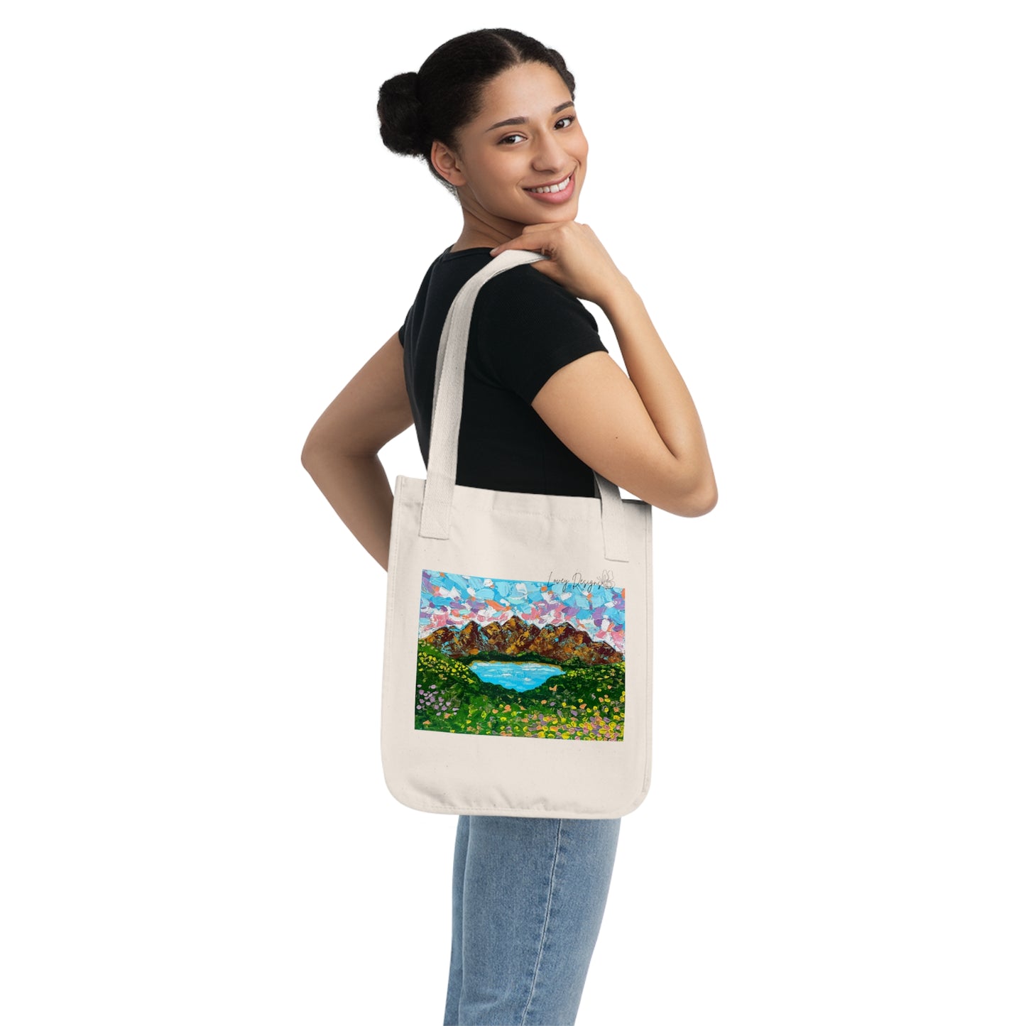 Colorful Mountain Landscape Tote Bag - "Mountain Lullaby"