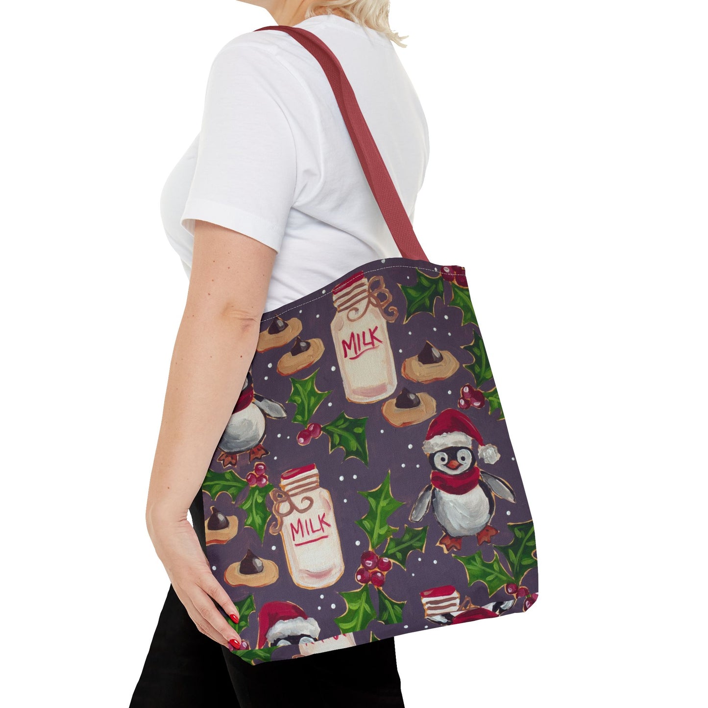 Holiday Penguin Cookie Party Tote Bag