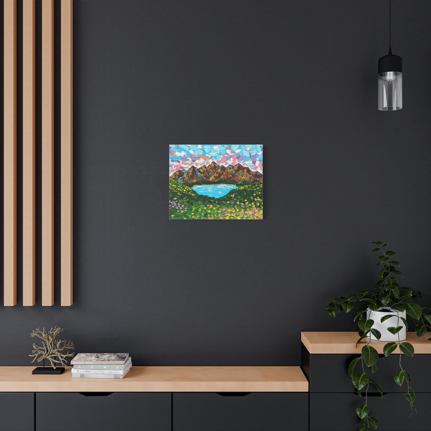 Canvas Print Colorful Mountain Landscape - "Mountain Lullaby"