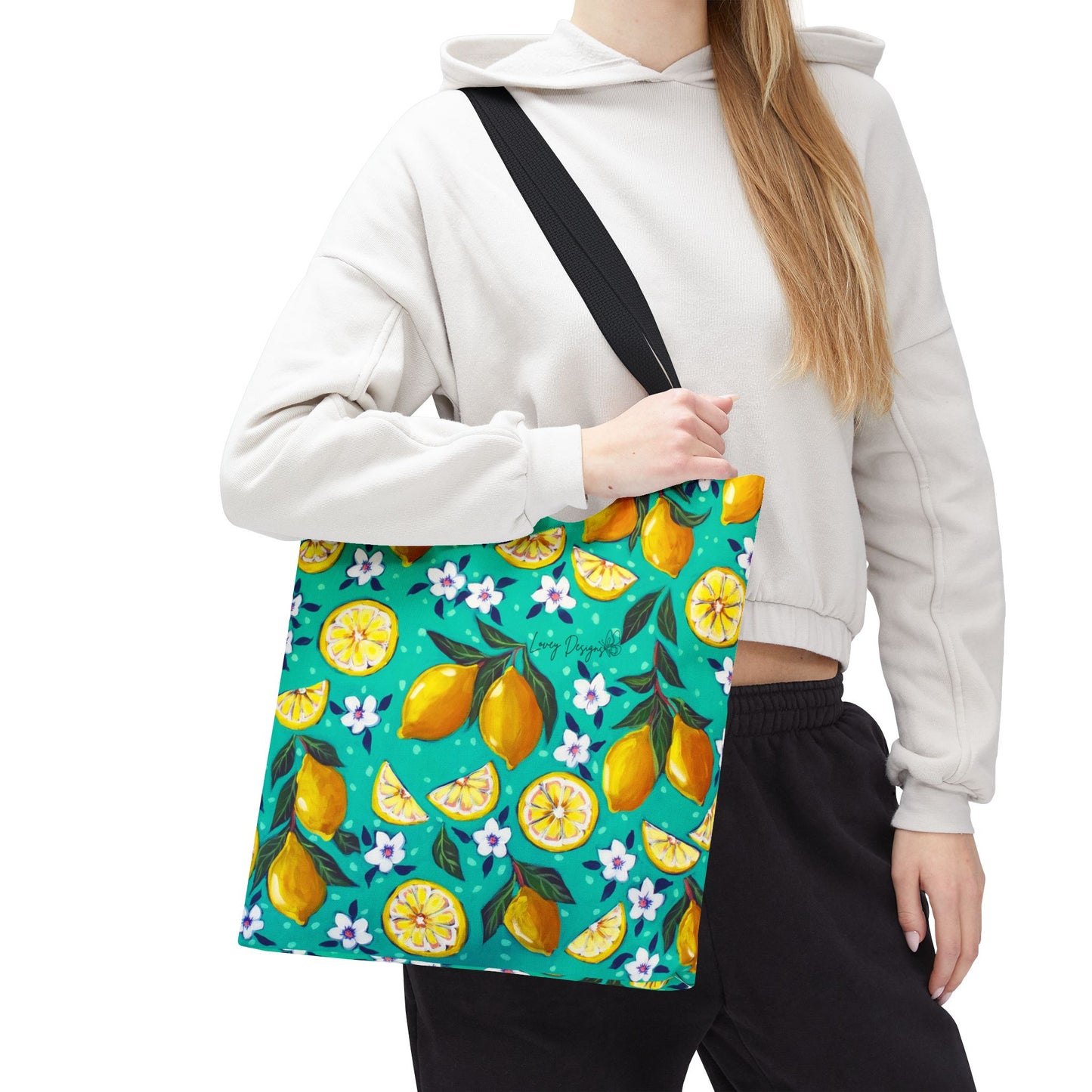 Lemon Blossom Tote Bag — Vibrant Citrus All-Over Print