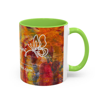 Colorful Abstract Art Mug (11oz & 15oz) — Hand-Painted Vibe, Logo Accent