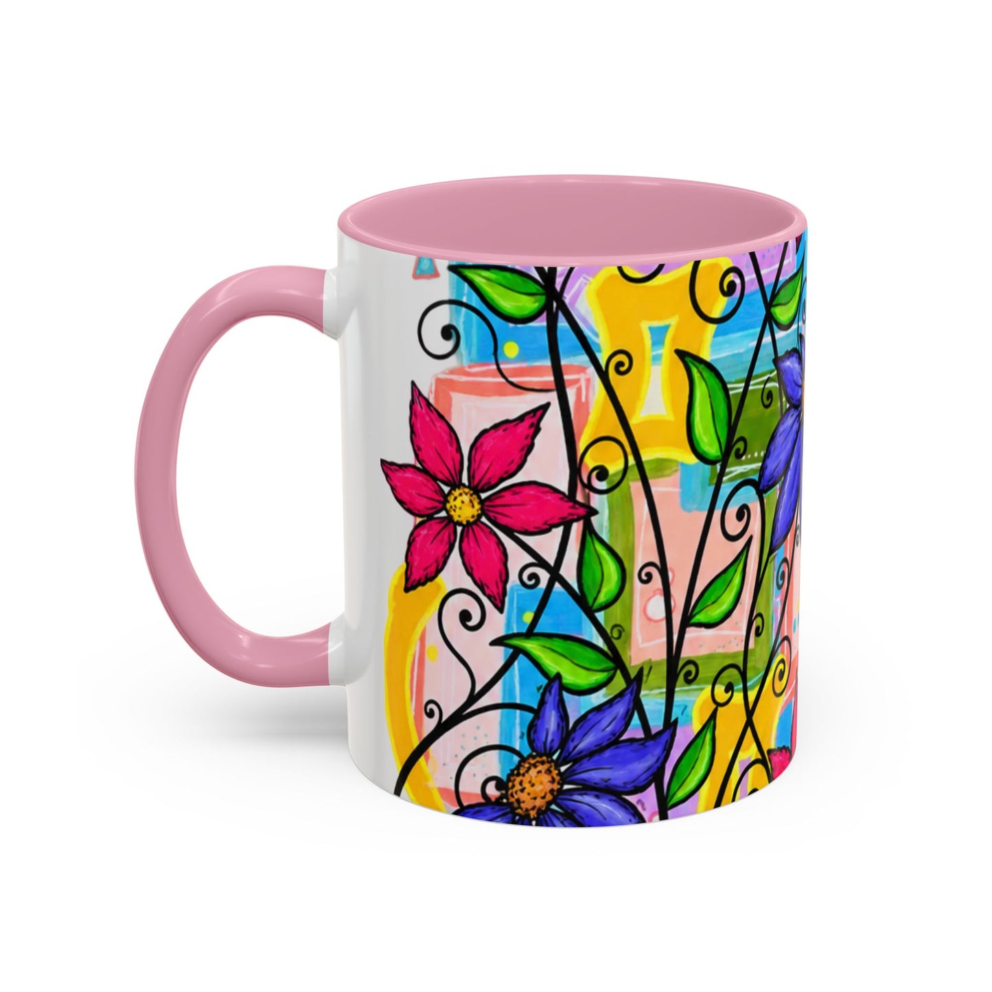 Colorful Floral Art Mug – Vibrant Hand-Painted Flowers (11oz, 15oz)