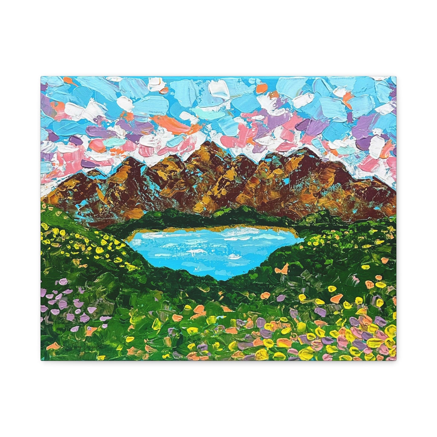 Canvas Print Colorful Mountain Landscape - "Mountain Lullaby"