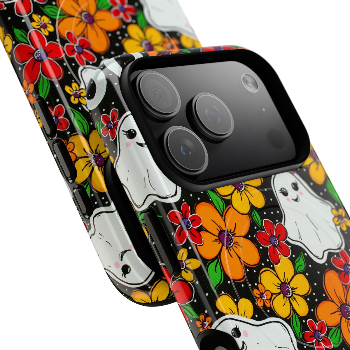 Halloween Floral Ghost Phone Case — Tough Magnetic Protective Cover