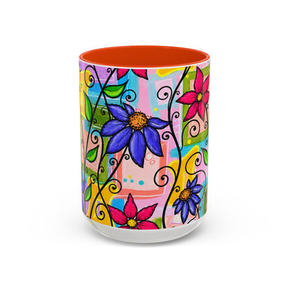 Colorful Floral Art Mug – Vibrant Hand-Painted Flowers (11oz, 15oz)