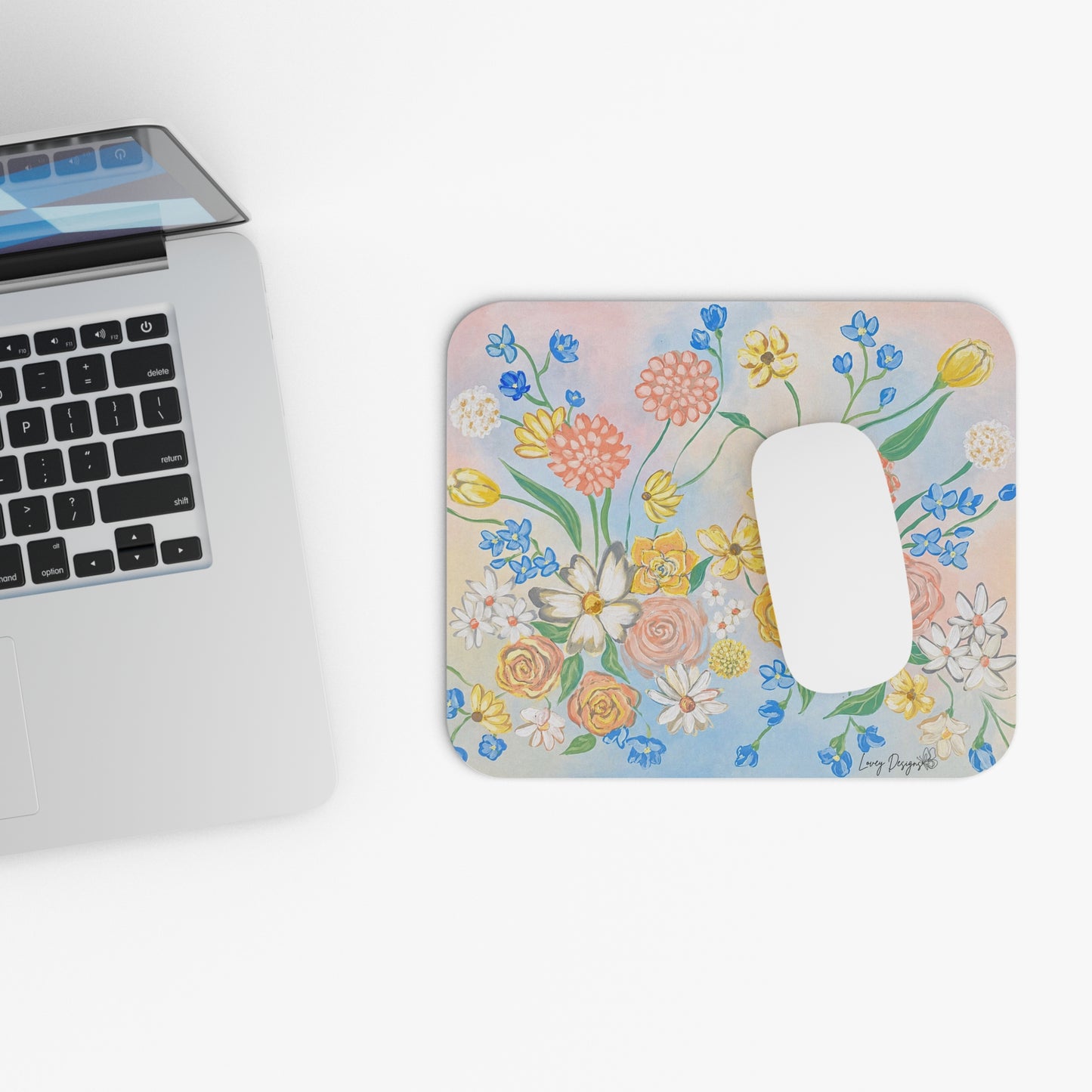 Grow Where You Are Planted Floral Mouse Pad — Inspirational Botanical Desk Mat