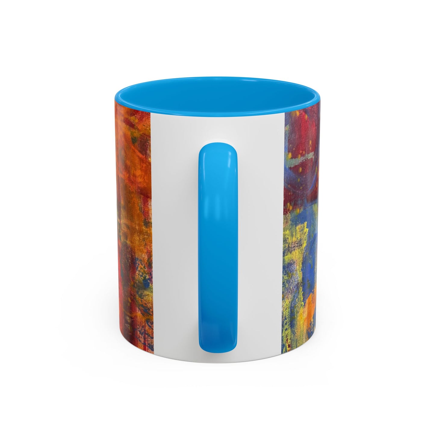 Colorful Abstract Art Mug (11oz & 15oz) — Hand-Painted Vibe, Logo Accent