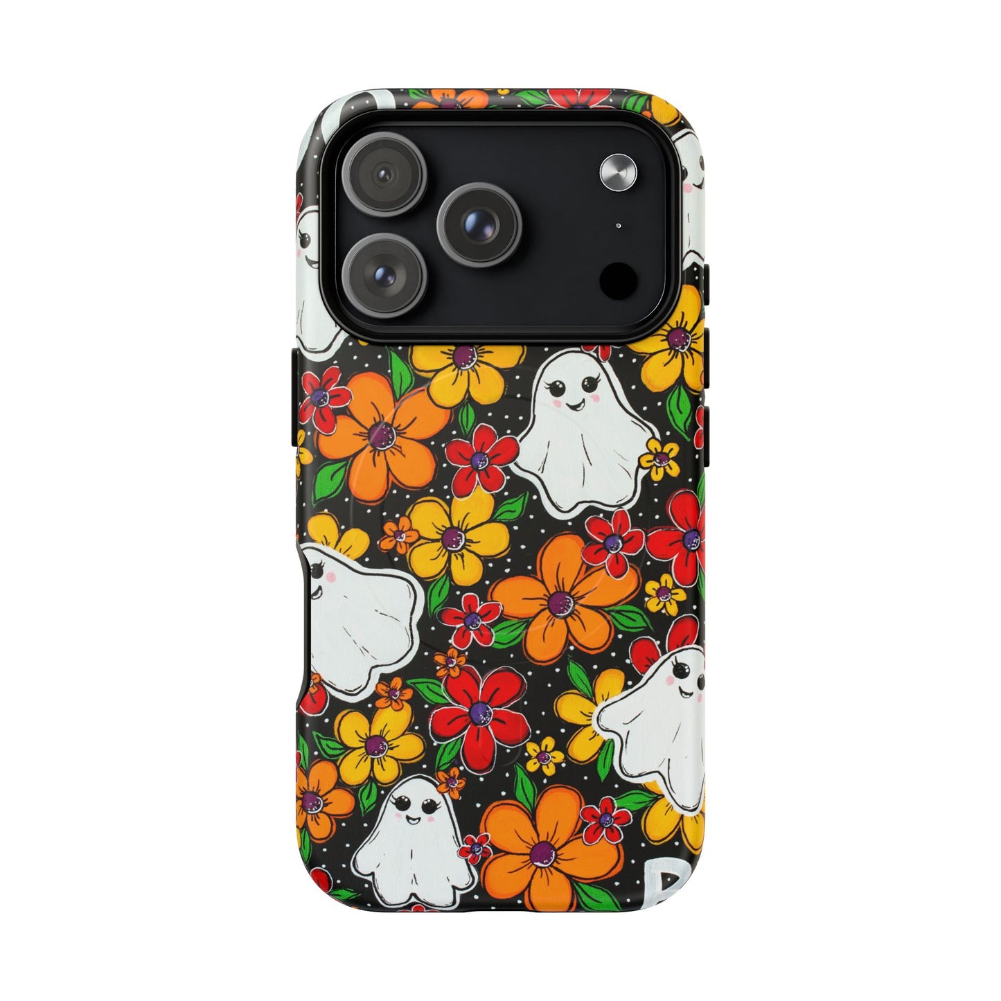 Halloween Floral Ghost Phone Case — Tough Magnetic Protective Cover