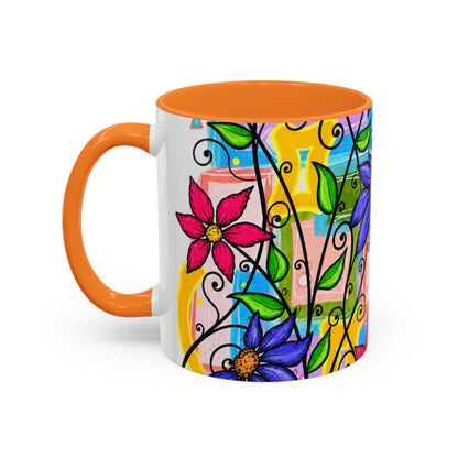 Colorful Floral Art Mug – Vibrant Hand-Painted Flowers (11oz, 15oz)