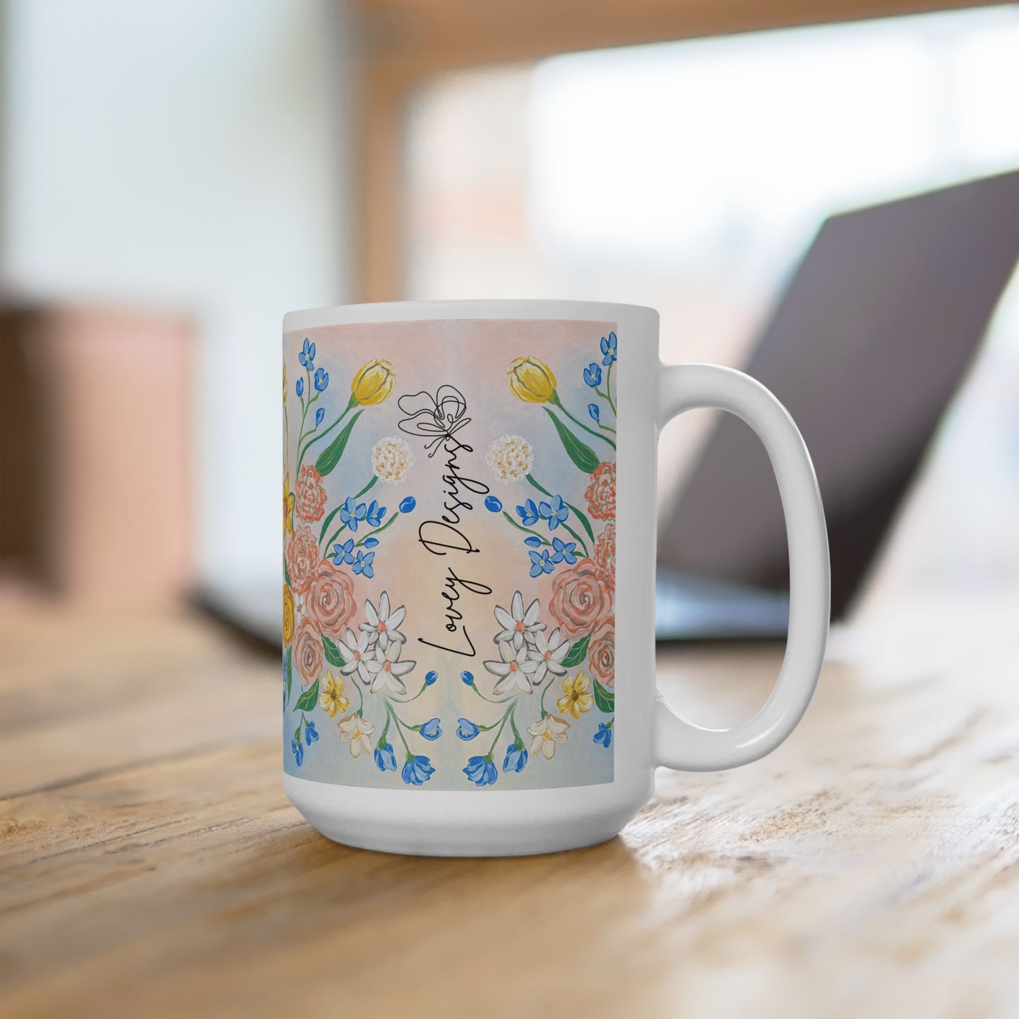 Bloom Where You Are Planted Ceramic Mug — Spring Floral Coffee Cup (11oz/15oz)