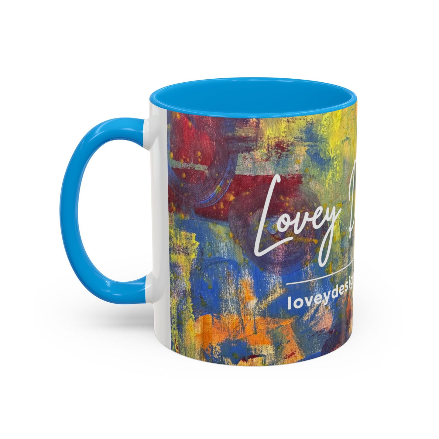 Colorful Abstract Art Mug (11oz & 15oz) — Hand-Painted Vibe, Logo Accent