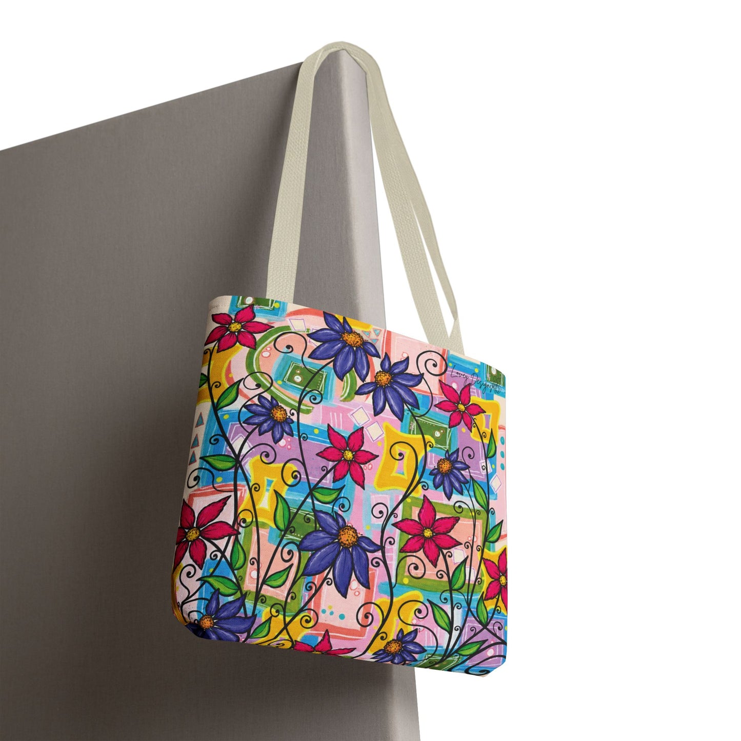 Copy of Floral Teacup Pattern Tote Bag – Vintage Daisies & Bouquet All-Over Print