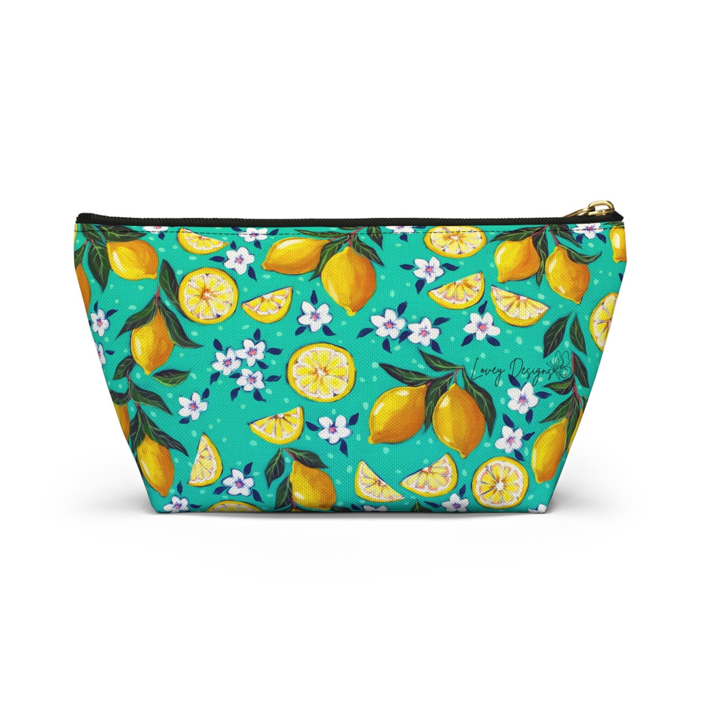 Lemon Blossom Accessory Pouch — T‑Bottom Cosmetic Bag