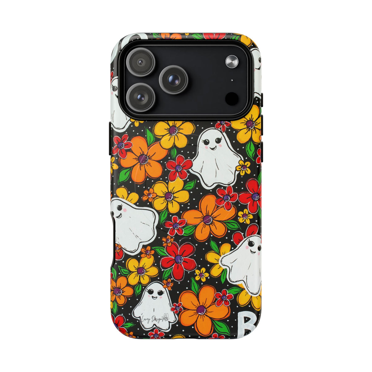 Halloween Floral Ghost Phone Case — Tough Magnetic Protective Cover