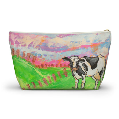 Cow Pasture Accessory Pouch — Colorful Farm Animal Makeup Bag