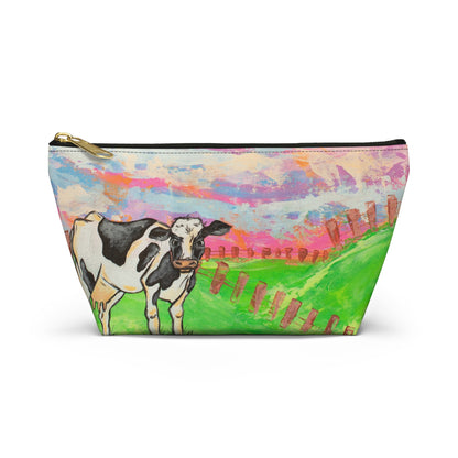 Cow Pasture Accessory Pouch — Colorful Farm Animal Makeup Bag