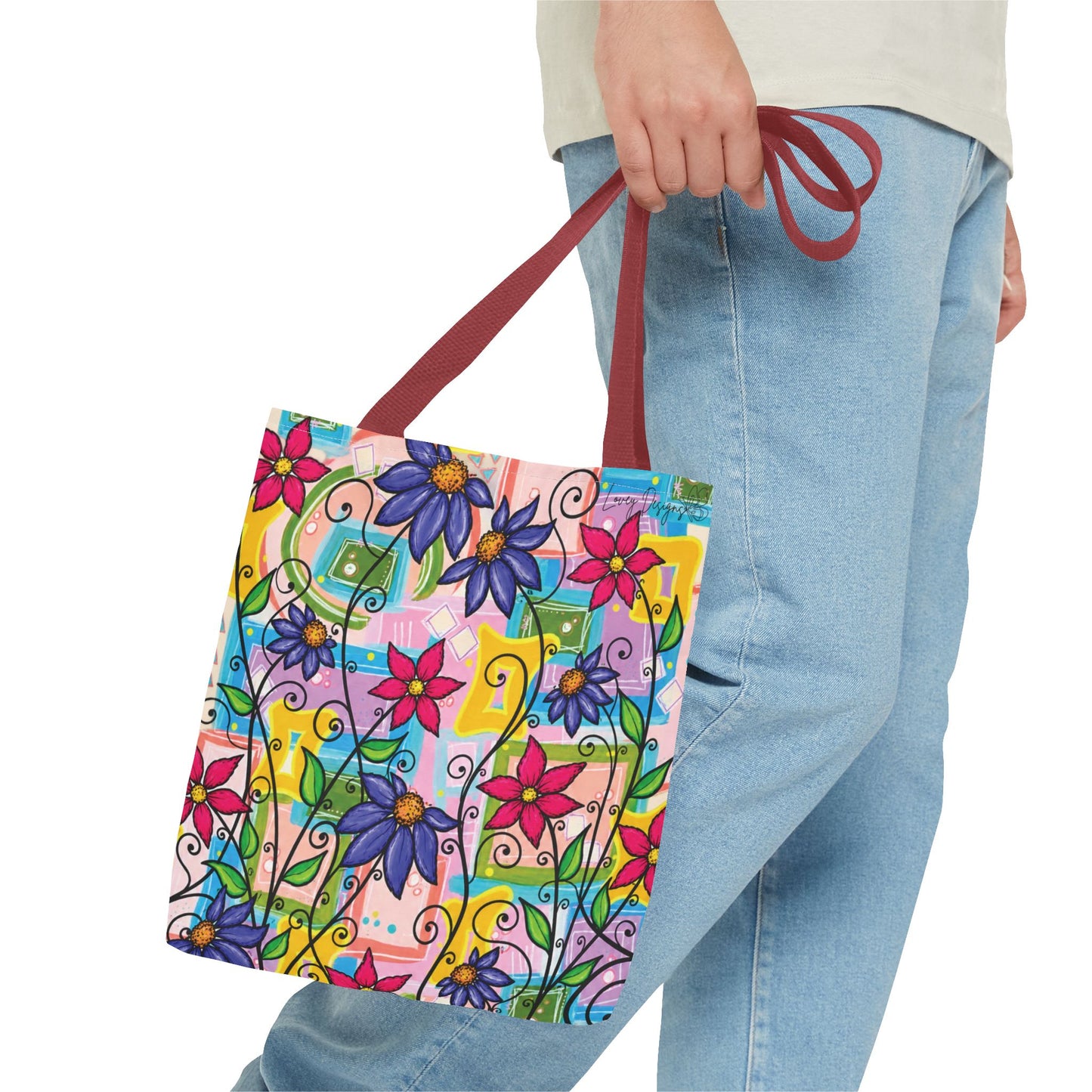 Copy of Floral Teacup Pattern Tote Bag – Vintage Daisies & Bouquet All-Over Print