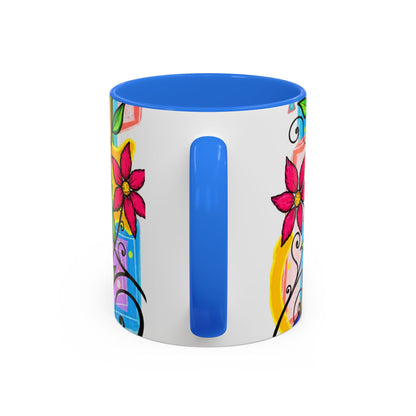 Colorful Floral Art Mug – Vibrant Hand-Painted Flowers (11oz, 15oz)