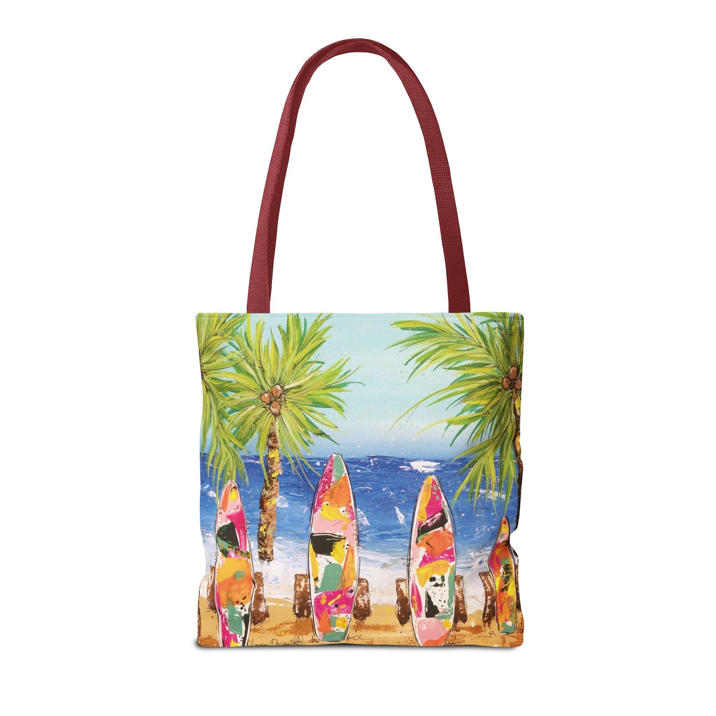 Surfs UP Coastal Tote Bag — Surfboard Beach Beach Tote