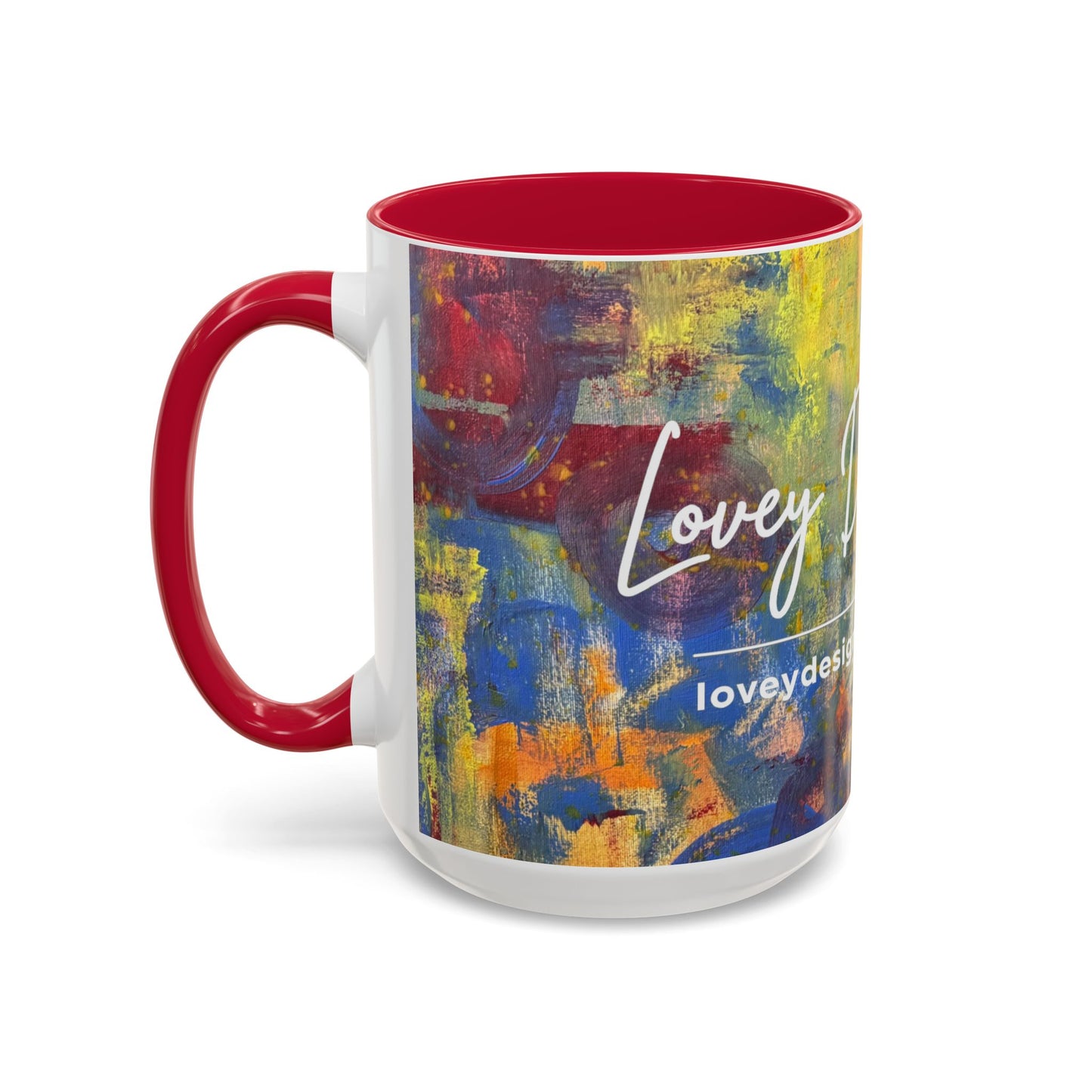 Colorful Abstract Art Mug (11oz & 15oz) — Hand-Painted Vibe, Logo Accent