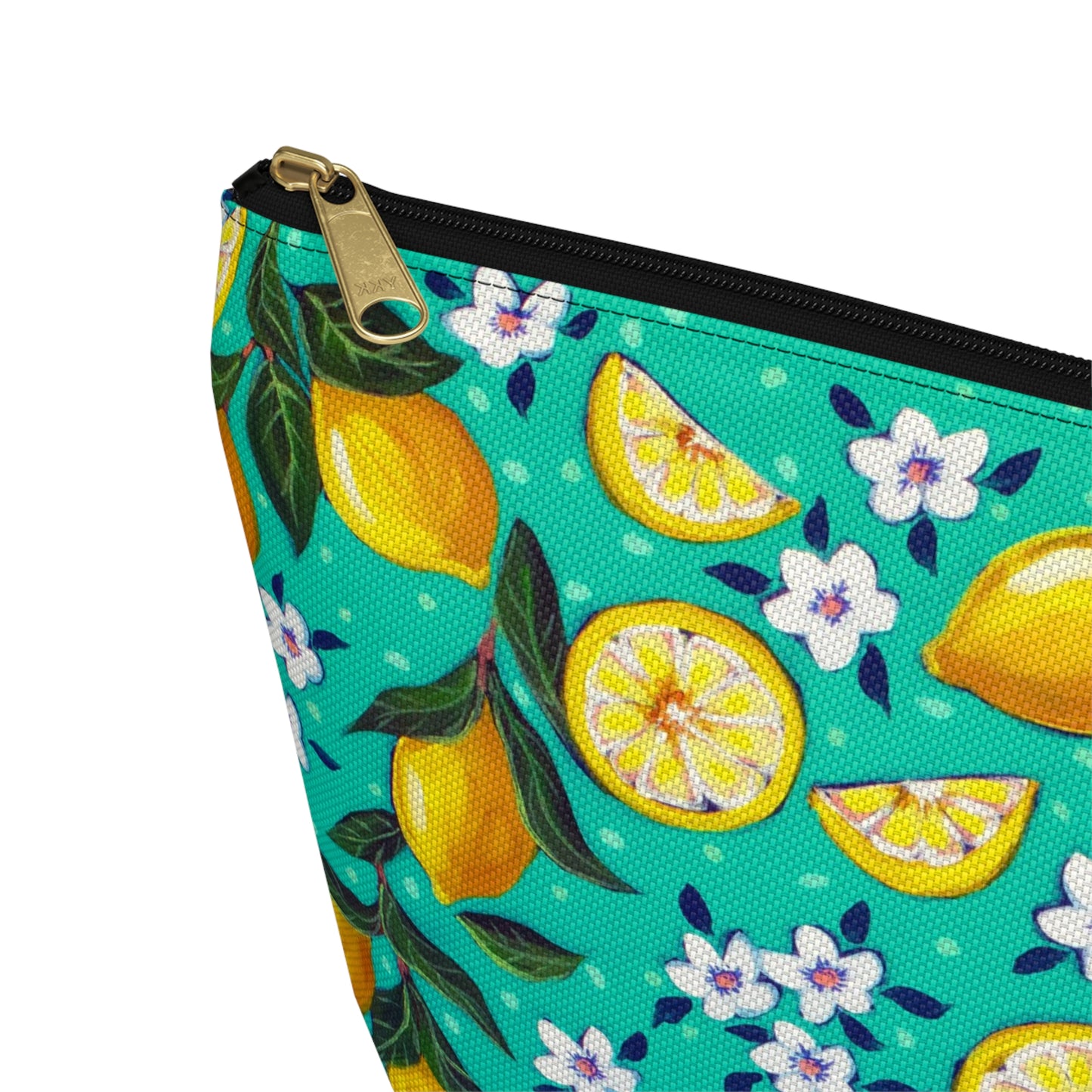 Lemon Blossom Accessory Pouch — T‑Bottom Cosmetic Bag