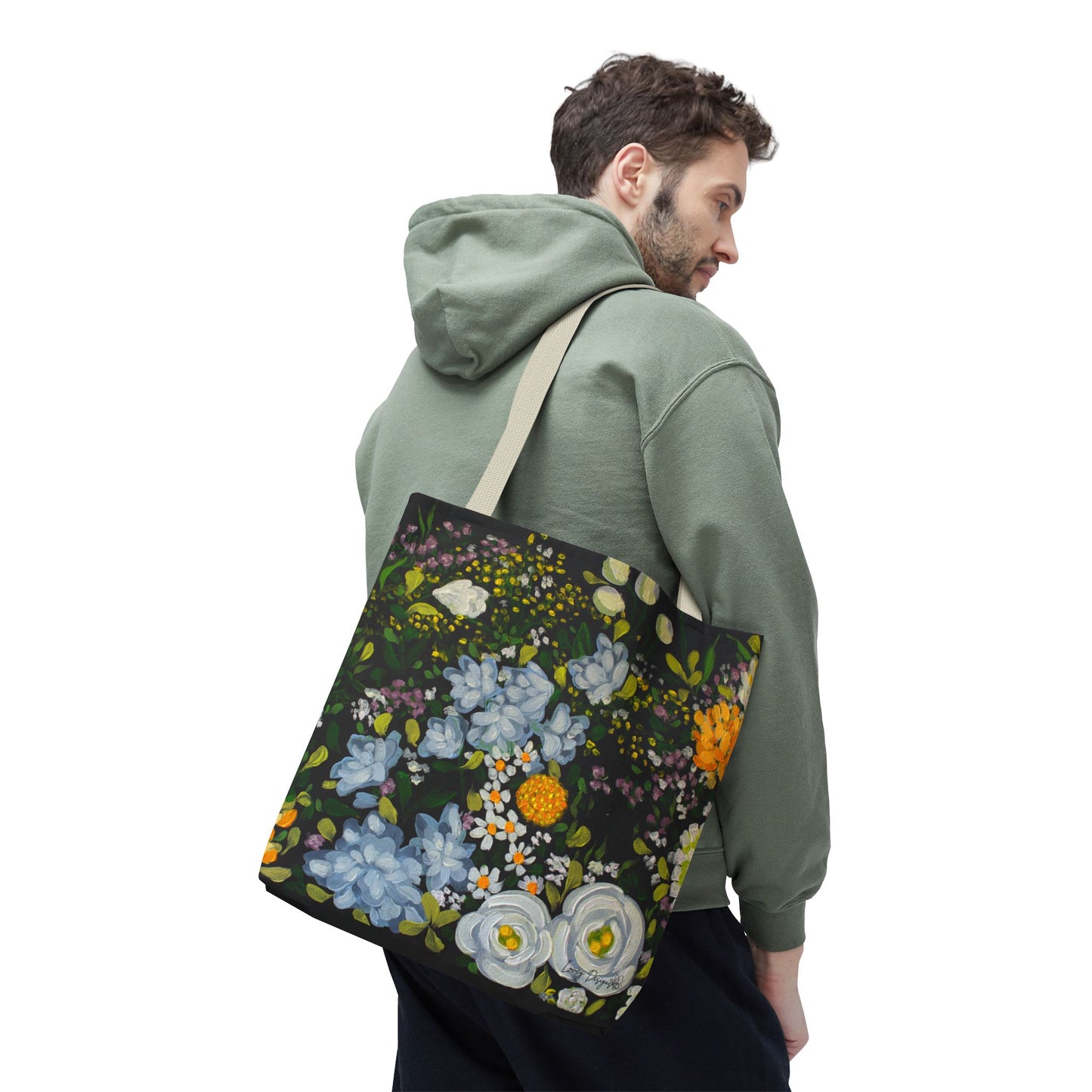 Midnight Garden - Floral Canvas Tote