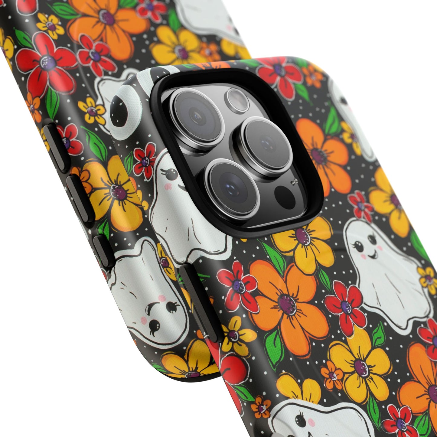 Halloween Floral Ghost Phone Case — Tough Magnetic Protective Cover