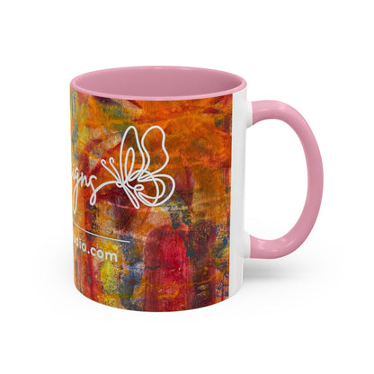 Colorful Abstract Art Mug (11oz & 15oz) — Hand-Painted Vibe, Logo Accent