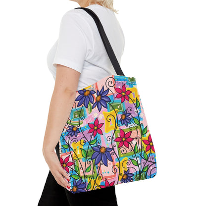 Copy of Floral Teacup Pattern Tote Bag – Vintage Daisies & Bouquet All-Over Print