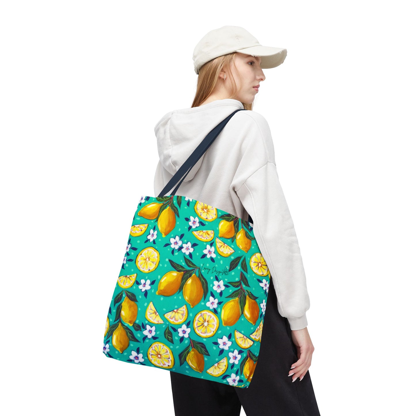 Lemon Blossom Tote Bag — Vibrant Citrus All-Over Print