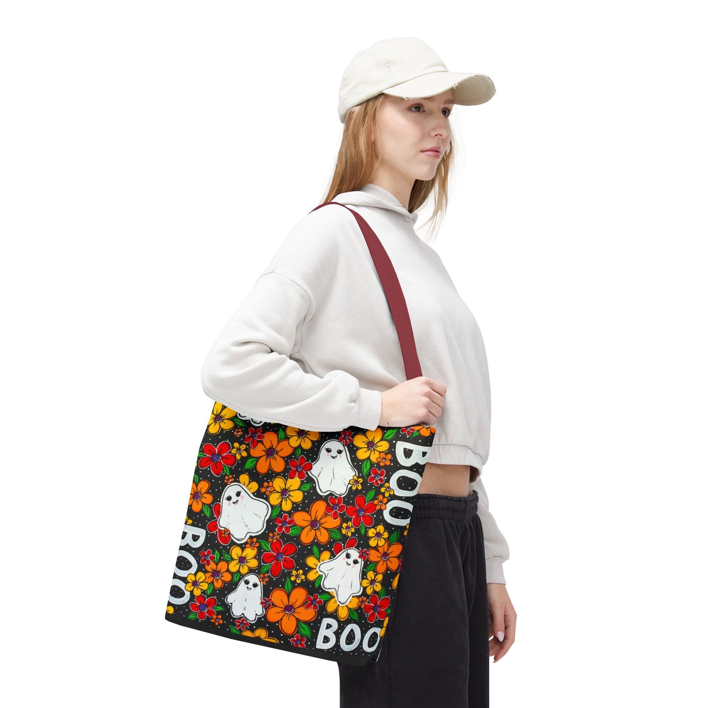 Halloween Ghosts in the Garden Tote Bag — Fall Season AOP Tote