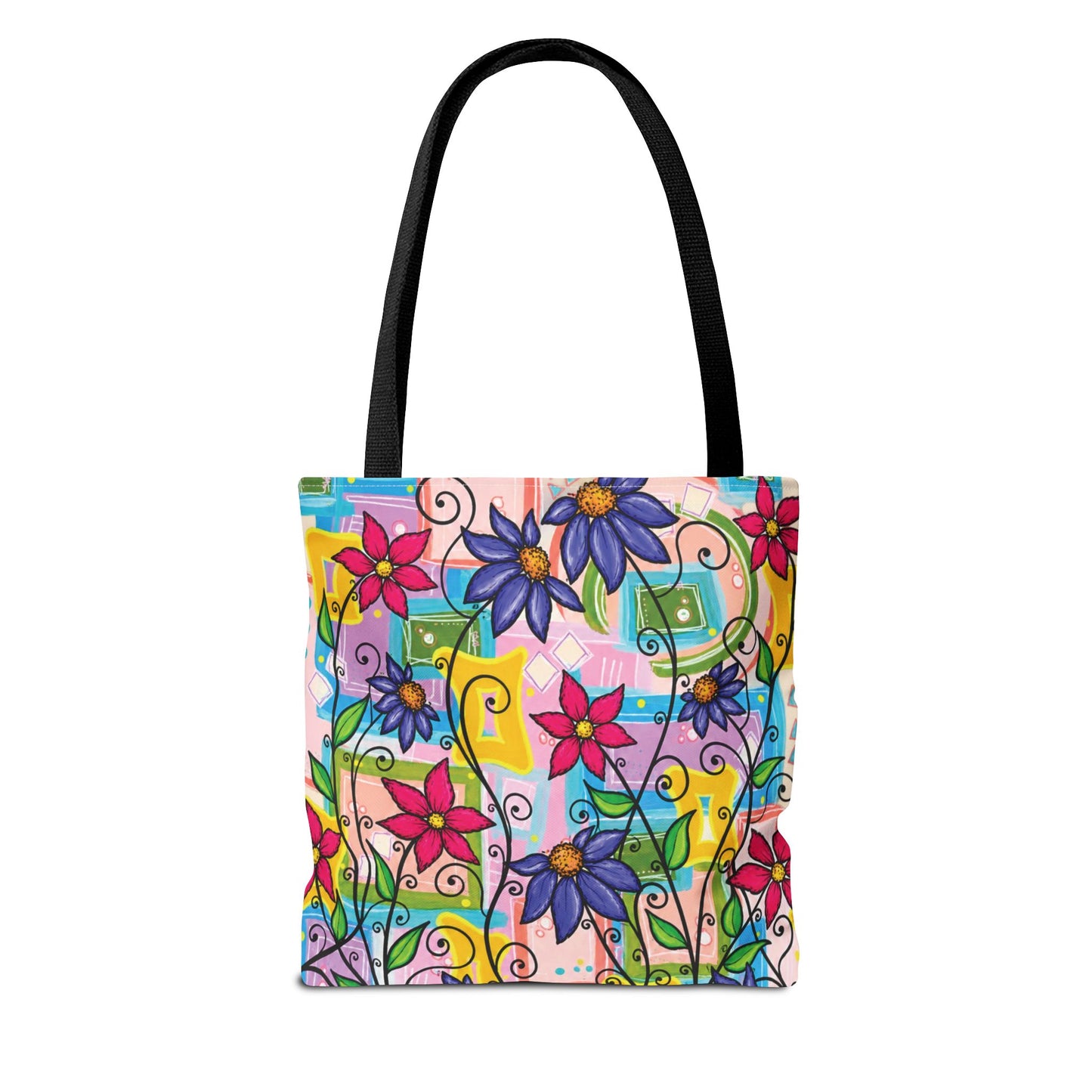 Copy of Floral Teacup Pattern Tote Bag – Vintage Daisies & Bouquet All-Over Print