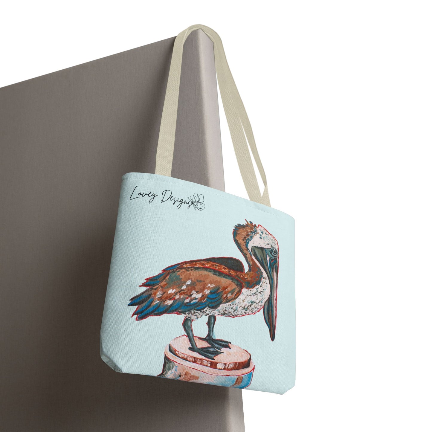 Beach Pelican Pier Tote Bag — Nautical Beach Canvas Carryall