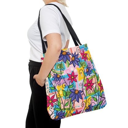 Copy of Floral Teacup Pattern Tote Bag – Vintage Daisies & Bouquet All-Over Print