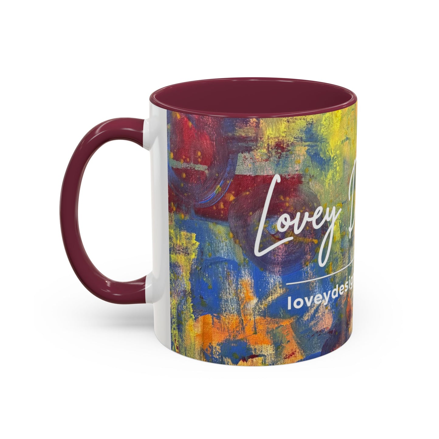 Colorful Abstract Art Mug (11oz & 15oz) — Hand-Painted Vibe, Logo Accent
