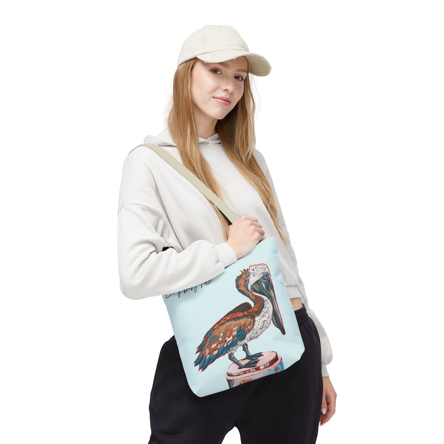 Beach Pelican Pier Tote Bag — Nautical Beach Canvas Carryall