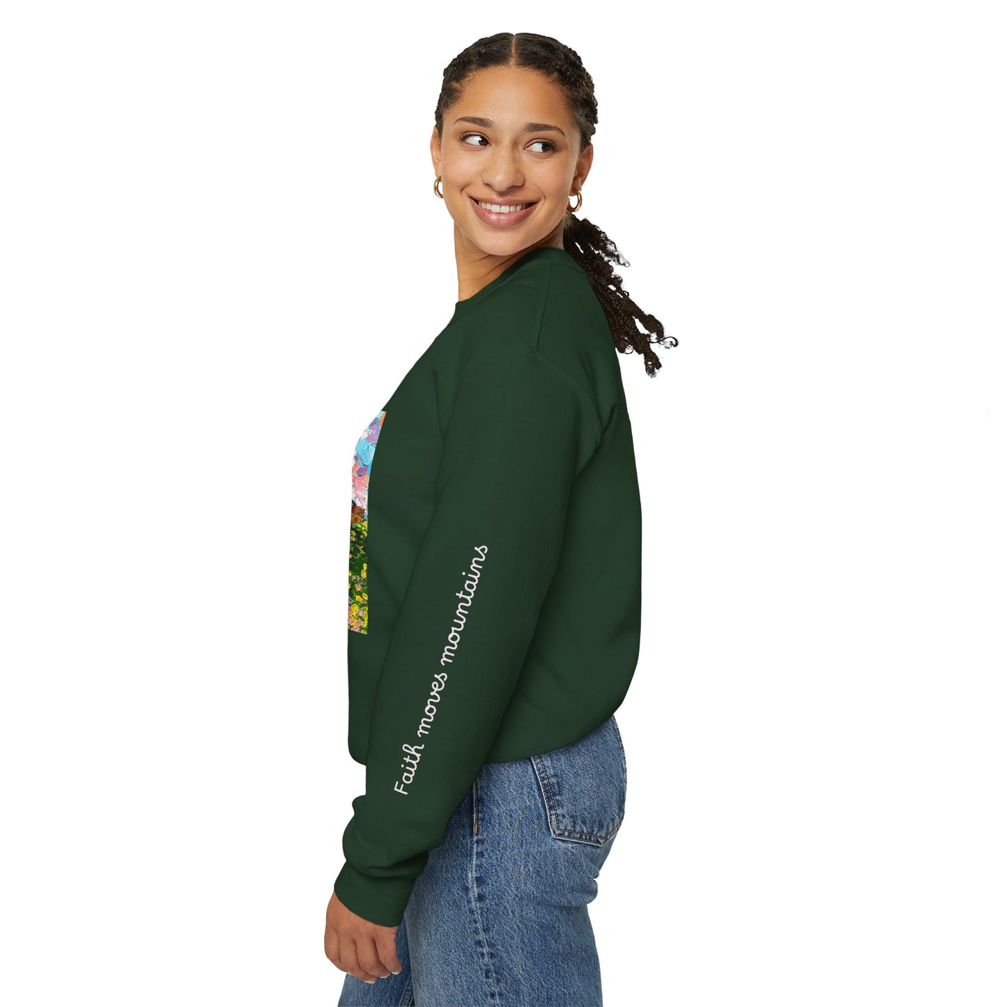 Faith Moves Mountains Sweatshirt — Inspirational Crewneck