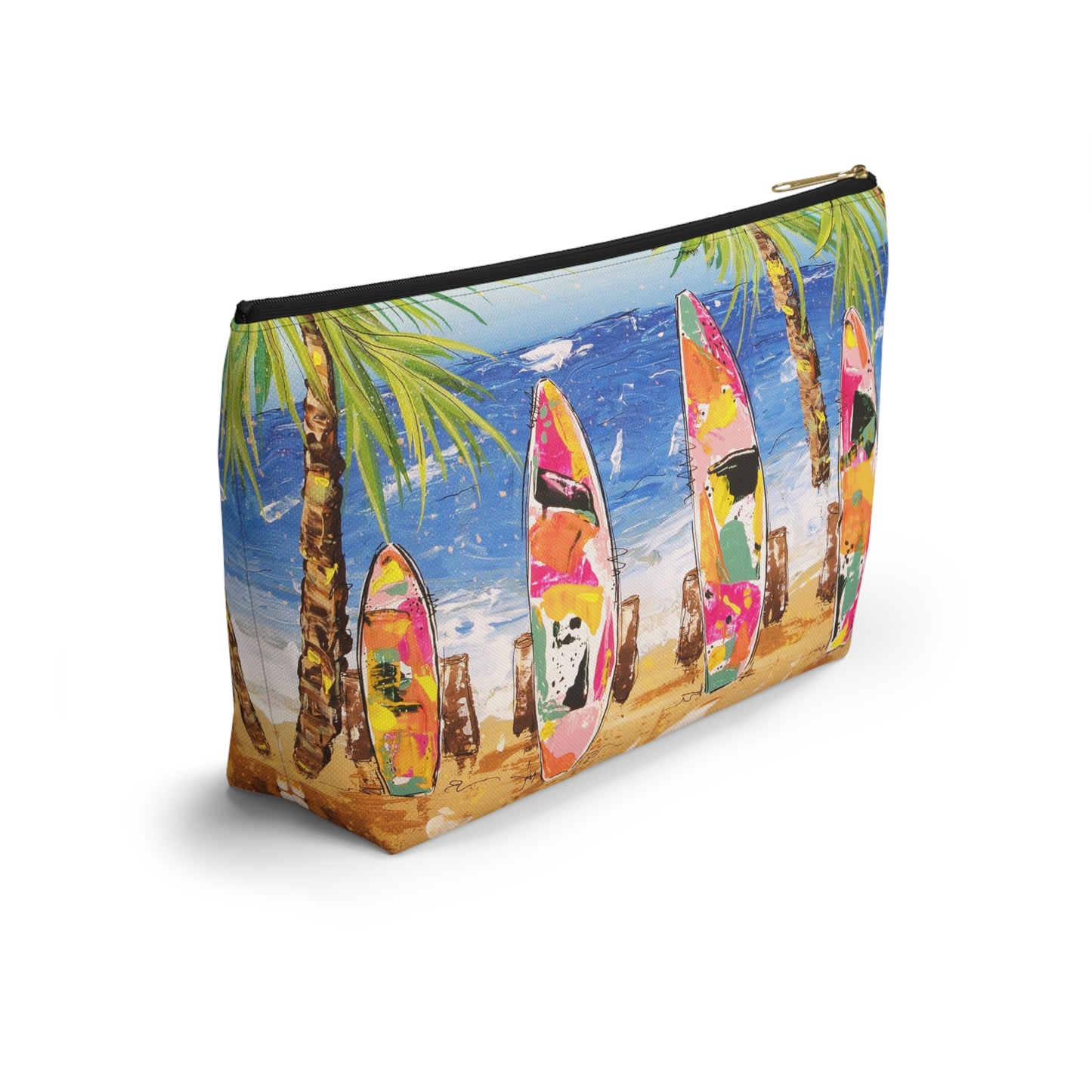 Surfboard Beach Accessory Pouch — Tropical Cosmetic Travel Bag