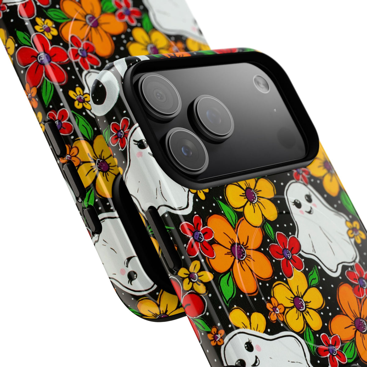 Halloween Floral Ghost Phone Case — Tough Magnetic Protective Cover