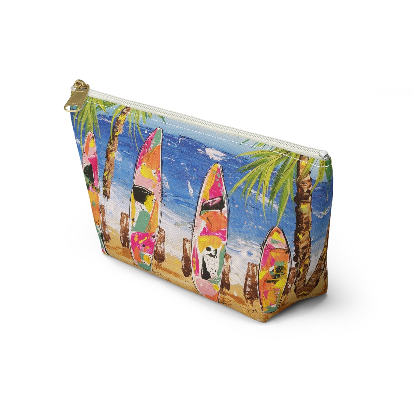 Surfboard Beach Accessory Pouch — Tropical Cosmetic Travel Bag
