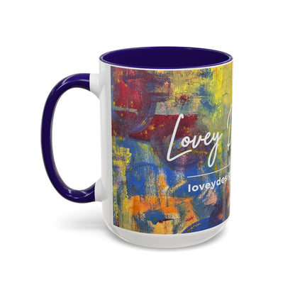 Colorful Abstract Art Mug (11oz & 15oz) — Hand-Painted Vibe, Logo Accent