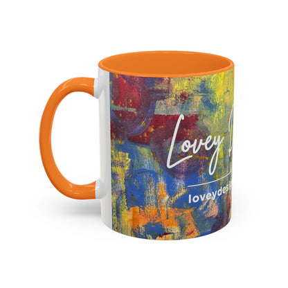 Colorful Abstract Art Mug (11oz & 15oz) — Hand-Painted Vibe, Logo Accent