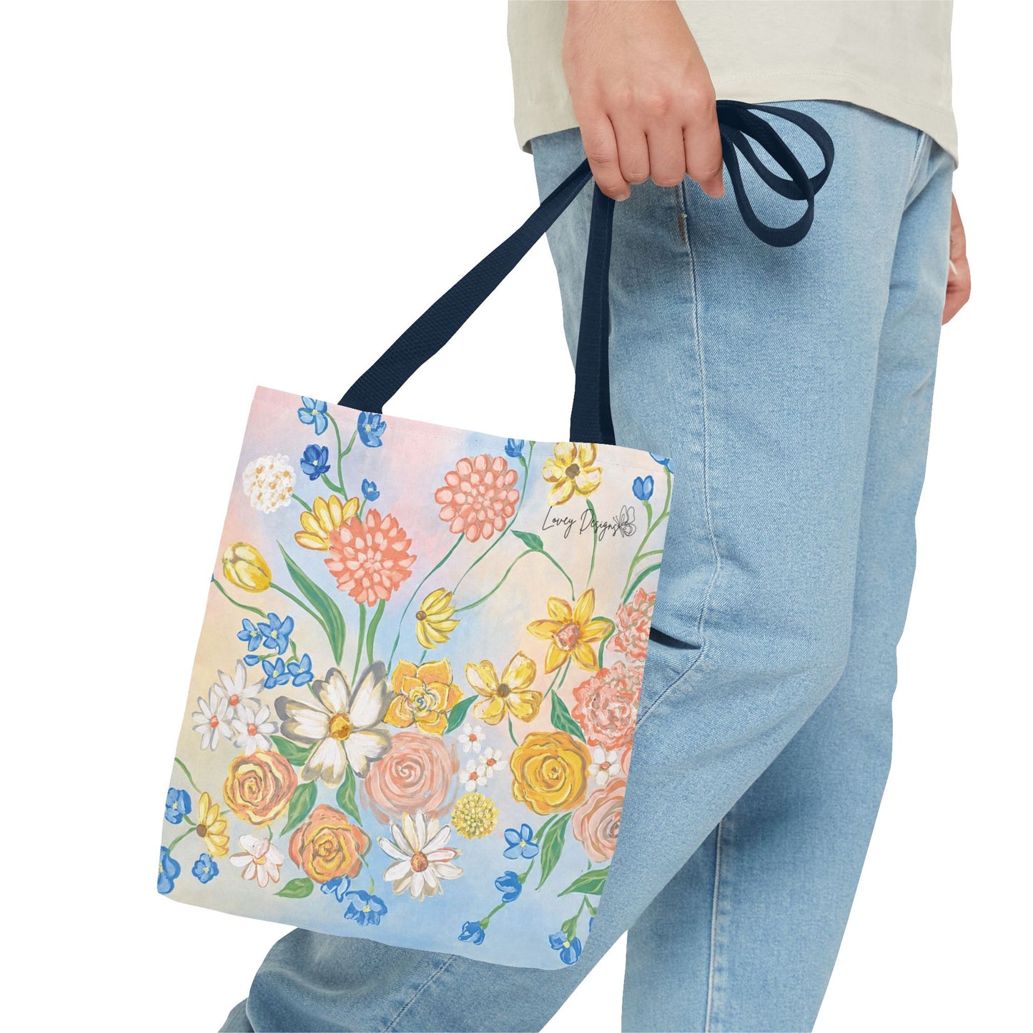 Bloom Where You Are Planted - Floral Canvas Tote Bag