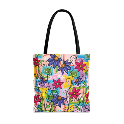 Copy of Floral Teacup Pattern Tote Bag – Vintage Daisies & Bouquet All-Over Print