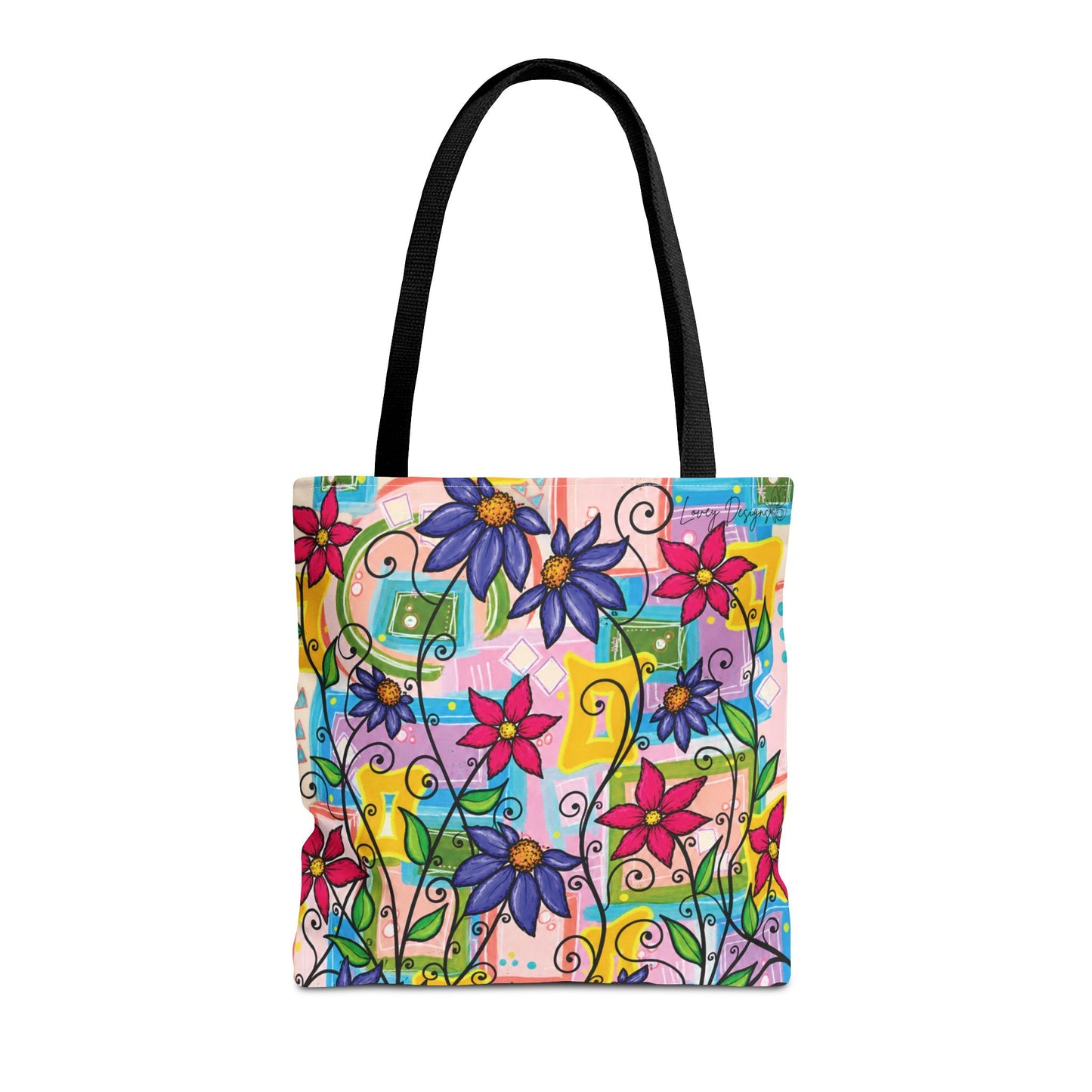 Copy of Floral Teacup Pattern Tote Bag – Vintage Daisies & Bouquet All-Over Print