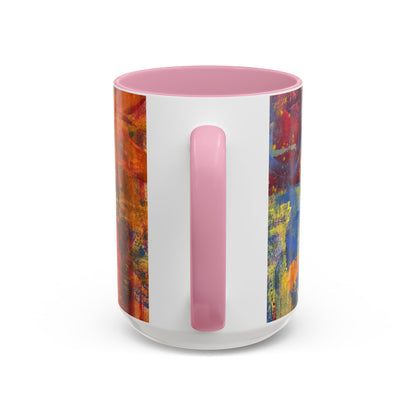 Colorful Abstract Art Mug (11oz & 15oz) — Hand-Painted Vibe, Logo Accent
