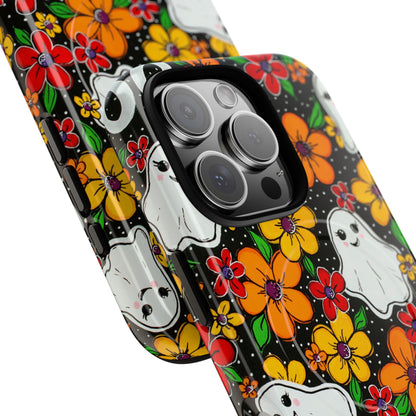 Halloween Floral Ghost Phone Case — Tough Magnetic Protective Cover