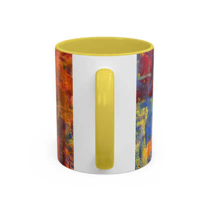 Colorful Abstract Art Mug (11oz & 15oz) — Hand-Painted Vibe, Logo Accent
