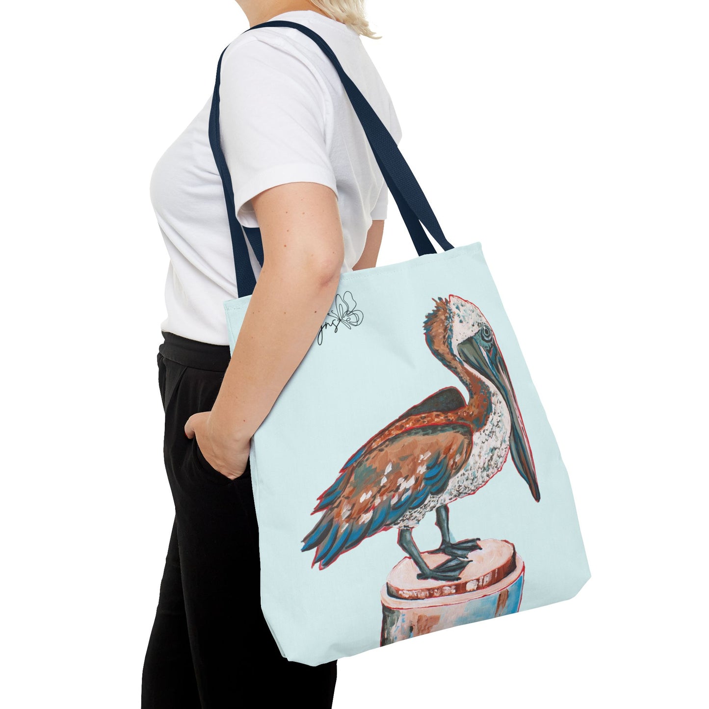Beach Pelican Pier Tote Bag — Nautical Beach Canvas Carryall