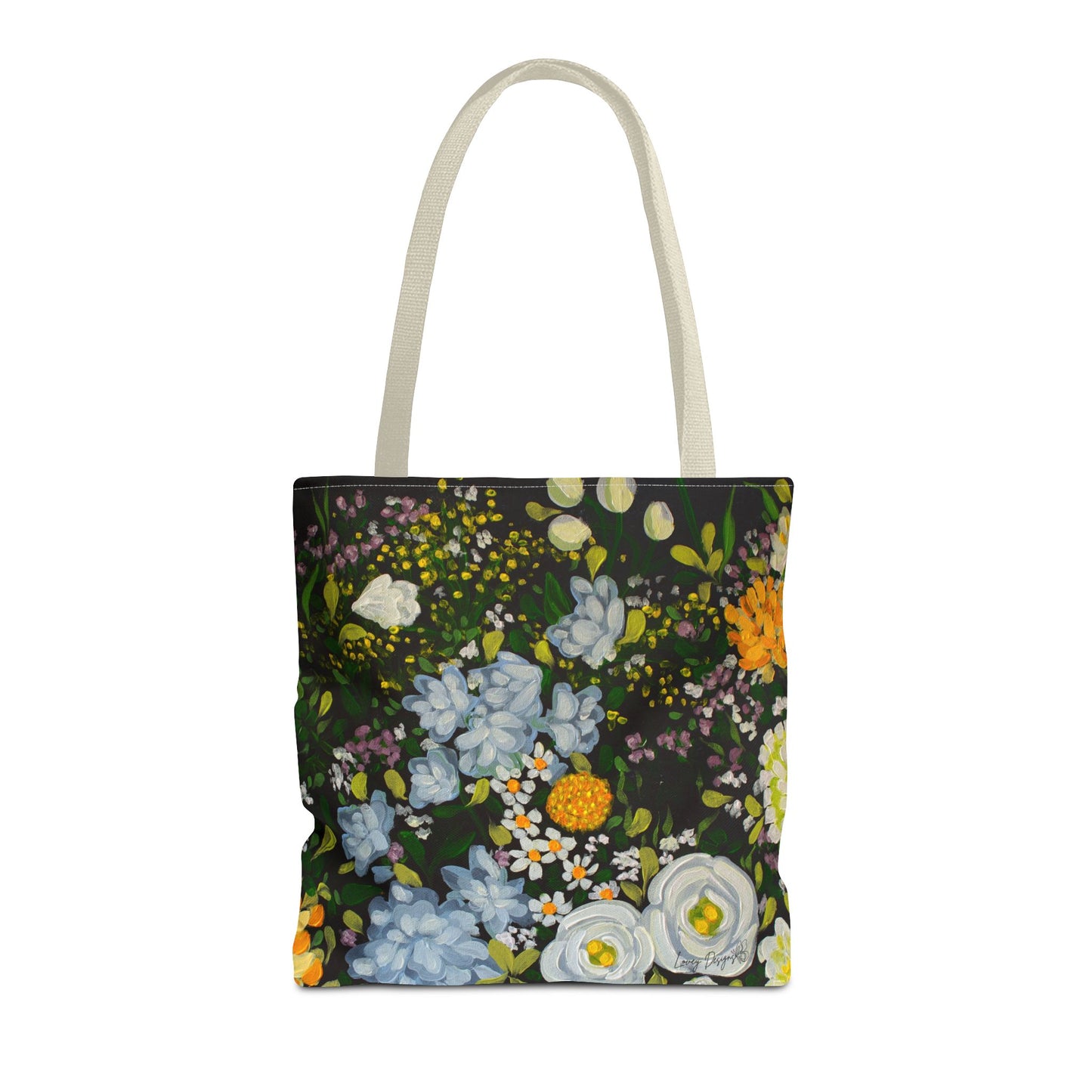 Midnight Garden - Floral Canvas Tote